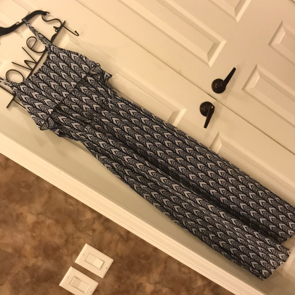 Printed navy dress